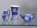 Three Miniature Wedgwood Dark Blue Jasper Dip Items