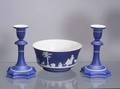 Three Wedgwood Dark Blue Jasper Dip Items