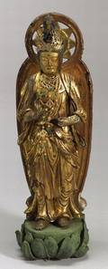 Carved and Gilt Image of the Goddess Kannon
