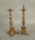 Pair of Dutch bell metal pricket sticks 17th c