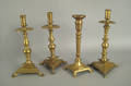 Pair of Continental brass candlesticks 17th c