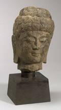 Carved Stone Head in the Image of Buddha