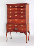 Connecticut Queen Anne cherry high chest ca 1765