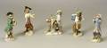 Five Meissen Porcelain Monkey Band Figures