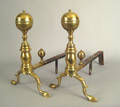 Pair of Massachusetts Federal brass andirons ca 1820
