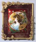 Framed Art Nouveau Enamel Plaque of a Summer Maiden