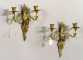 Pair of Louis XVstyle Cast Bronze TwoLight Wall Sconces