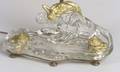 Art Nouveau Colorless Glass and Gilt Bronze Inkstand Desk Lamp
