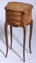Rococostyle Crossbanded Fruitwood Three Drawer Side Table