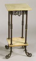 Classical Revival Onyx and Metal TwoTier Stand