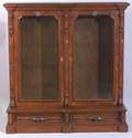 American Renaissance Revival Walnut Two Door Bookcase
