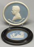 Two Wedgwood Solid Light Blue Jasper Plaques