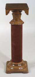 American Aesthetic Movement Part Gilded and Velvet Mounted Walnut Pedestal