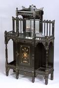American Aesthetic Movement Ebonized and Parcel Gilt Side Cabinet