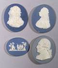 Four Wedgwood and Bentley Jasper Oval Medallions