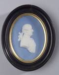 Wedgwood Solid Light Blue Jasper Portrait Medallion of Thomas Bentley
