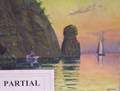 Lot of Two Oils Including a Sunset Marine Scene and a Mill House