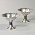 Two French Art Deco Silverplate Compotes