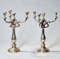Pair of Danish Silver Fourlight Candelabra