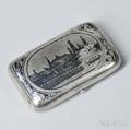 Russian 875 Silver and Niello Cigarette Case