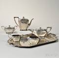 Sixpiece Gorham Colfax Pattern Sterling Silver Tea and Coffee Service