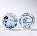 Two Tinglazed Earthenware Blue Decorated Plates