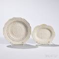Two White Saltglazed Stoneware Dishes