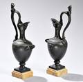 Pair of Victorian Empirestyle Bronze Ewers