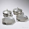 Two Pewter Tureens and Two Pewter Warming Basins
