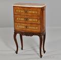 Louis XVstyle Inlaid Fruitwood Marbletop Stand