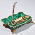 Louis XVIstyle Malachite Inkwell Stand