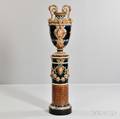 Schiller Majolica Vase and Pedestal