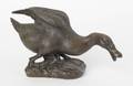 Patinated bronze duck