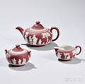 Wedgwood Crimson Jasper Dip Threepiece Tea Set