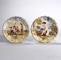 Two Wedgwood Emile Lessore Decorated Queens Ware Plates