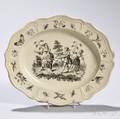 Creamware Black Transfer Printed Dish
