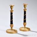 French Empirestyle Bronze Candlesticks