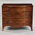 Georgian Serpentinefront Mahogany Chest of Drawers