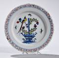 Polychrome Decorated Tinglazed Earthenware Plate