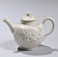 White Saltglazed Stoneware Teapot and Cover