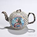 White Saltglazed Stoneware King of Prussia Teapot and Cover