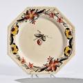 Polychrome Enameled Creamware Pansy Plate