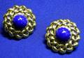 18kt Gold and Lapis Earclips