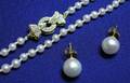 Pearl and Diamond Necklace and Earstuds