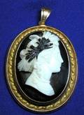 Antique 14kt Gold and Hardstone Cameo Pendant
