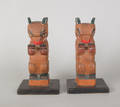 Pair of Northwest Coast carved and painted totems