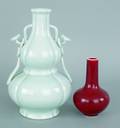 Chinese pale celadon double gourd vase