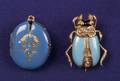 Two Antique Enamel Jewelry Items