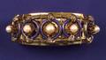 Antique 14kt Gold Pearl and Enamel Bracelet