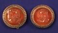 Pair of 14kt Rose Gold and Carnelian Cameo Clips